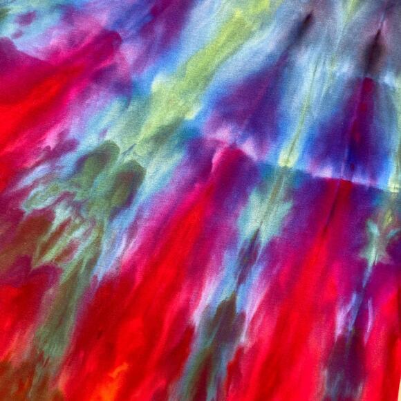 Ice Dyed Tank Dress - Sleeveless Bodycon - Vibrant Rainbow (Women's XSmall) - Picture 9 of 10